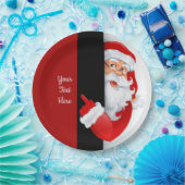 Persoonlijke rode en witte kerstman papieren bordje (Feest)