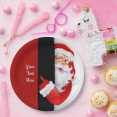 Persoonlijke rode en witte kerstman papieren bordje (Feest)