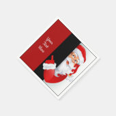 Persoonlijke rode en witte kerstman servet (Hoek)