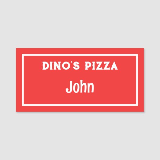 Persoonlijke Rode en Witte naamkaart Naamplaatje (Voorkant)