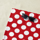 Persoonlijke rode en witte poka dot handdoek (In situ)