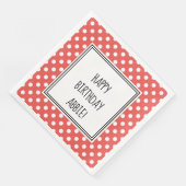 Persoonlijke Rode en Witte Polka Dot Party Napkins Servet (Hoek)