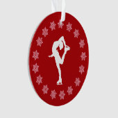 Persoonlijke rode en witte sneeuwvlok Afbeelding S Ornament (voorkant)