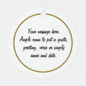 Persoonlijke, rode en witte Zwitserse Stippen, gou Metalen Ornament (Achterkant)