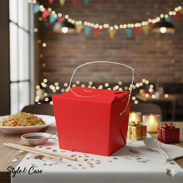 Persoonlijke rode favorboxen – Take Out 2x2x2.75 Bedankdoosjes