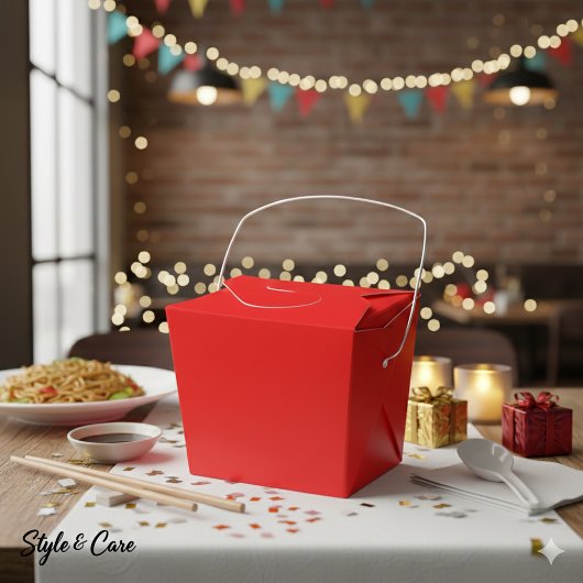 Persoonlijke rode favorboxen – Take Out 2x2x2.75 Bedankdoosjes