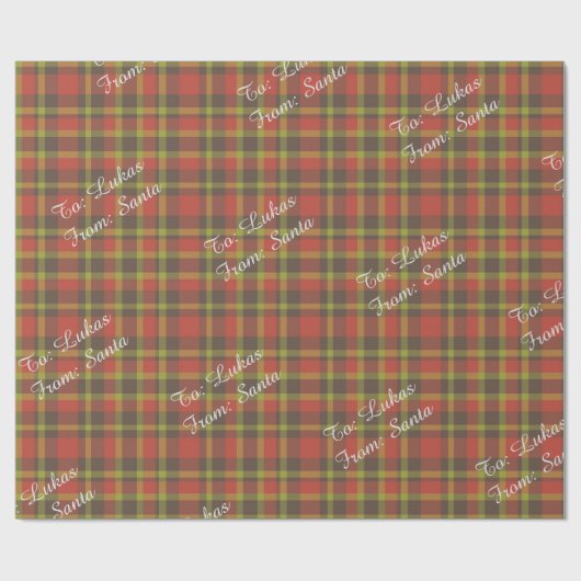 Persoonlijke Rode Gedekte Kinder Vakantie Santa Gi Cadeaupapier (Vlak)