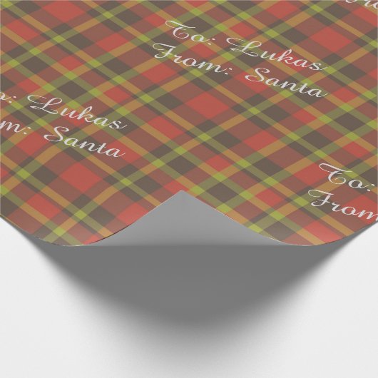 Persoonlijke Rode Gedekte Kinder Vakantie Santa Gi Cadeaupapier (Hoek)
