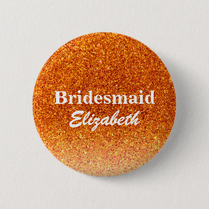 Persoonlijke Rode Glitter Bridesmaids Weddenschap Ronde Button 5,7 Cm