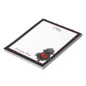 Persoonlijke Rode Gothic Notitieblok (Linkerzijde)