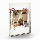Persoonlijke Rode & Gouden Moderne Foto Lied QR Co (Links)