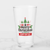 Persoonlijke Rode Groene Kerstmis Typografie Glas (Voorkant)