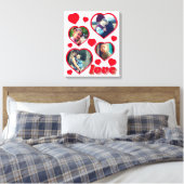 Persoonlijke rode harten vormen foto canvas afdruk (Insitu (Slaapkamer))