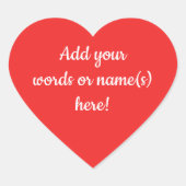 Persoonlijke Rode Hartstickers Hart Sticker (Voorkant)