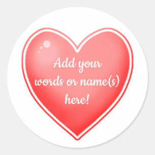 Persoonlijke Rode Hartstickers Ronde Sticker