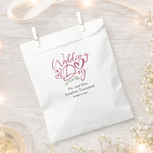 Persoonlijke Rode Heart Weddag Favor Bags Bedankzakje (Geknipt)