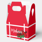 Persoonlijke Rode Hibiscus Gable Box Bedankdoosjes (Geopend)