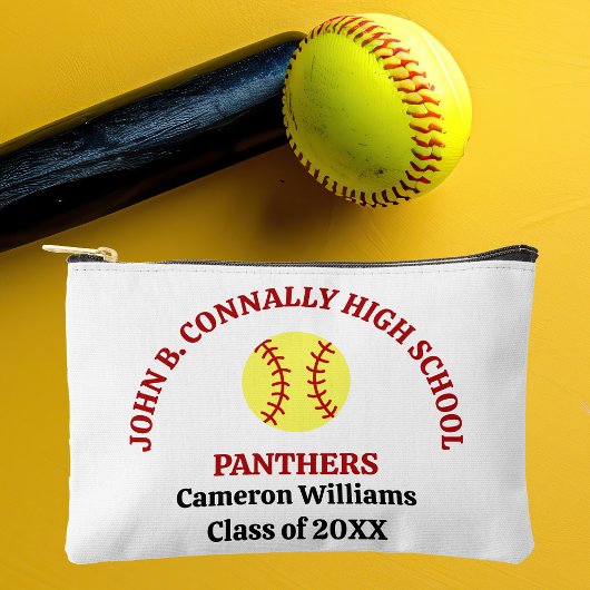 Persoonlijke Rode Hoge School Softbalspeler Etui