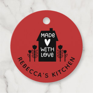 Persoonlijke Rode Homemade met liefde Bedankjes Labels