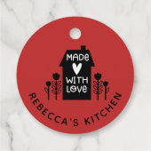 Persoonlijke Rode Homemade met liefde Bedankjes Labels (Achterkant)