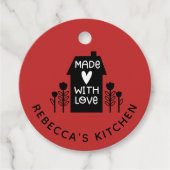 Persoonlijke Rode Homemade met liefde Bedankjes Labels (Voorkant)