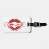 Persoonlijke rode hond bagagelabel (Voorkant horizontaal)