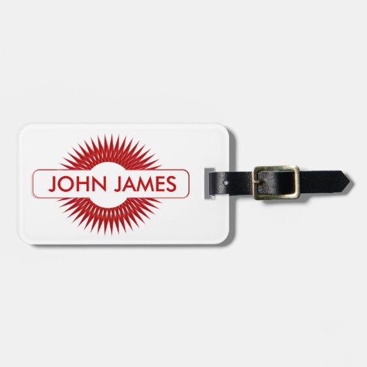 Persoonlijke rode hond bagagelabel (Voorkant horizontaal)