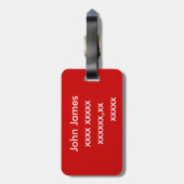 Persoonlijke rode hond bagagelabel (Achterkant verticaal)