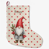 Persoonlijke Rode Kabouter Noordse Kerstsok (Voorkant)