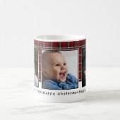 Persoonlijke Rode Kerstmis 3 Foto Koffiemok (Center)