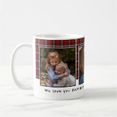 Persoonlijke Rode Kerstmis 3 Foto Koffiemok (Links)