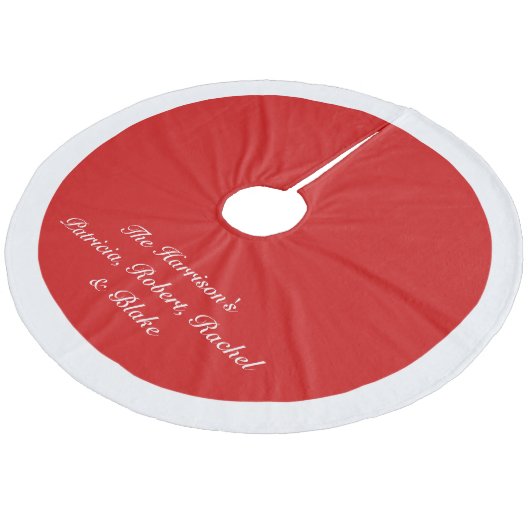 Persoonlijke ~ Rode Kerstmis Fleece Kerstboom Rok (Gekanteld)