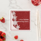 Persoonlijke Rode Kerstsnowflake Napkins Servetten (Insitu)