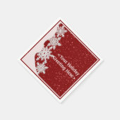 Persoonlijke Rode Kerstsnowflake Napkins Servetten (Hoek)