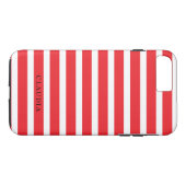 Persoonlijke rode kerststrepen Case-Mate iPhone case (Achterkant (Horizontaal))