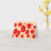 Persoonlijke Rode Klaproos Bloemen  Kaart (Gele Bloem)