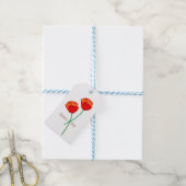 Persoonlijke Rode Klaprozen Bloemen Cadeaulabel (Met Touw)