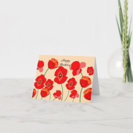 Persoonlijke Rode Klaprozen Bloemen   Kaart