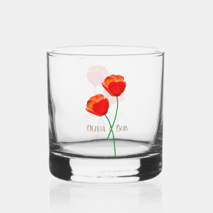 Persoonlijke Rode Klaprozen Bloemen Liefhebbers Whisky Glas