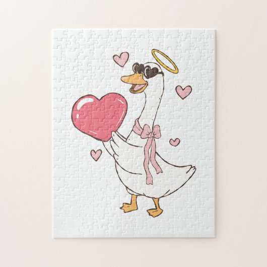 Persoonlijke Rode Liefde Valentijnsdag Legpuzzel (Verticaal)