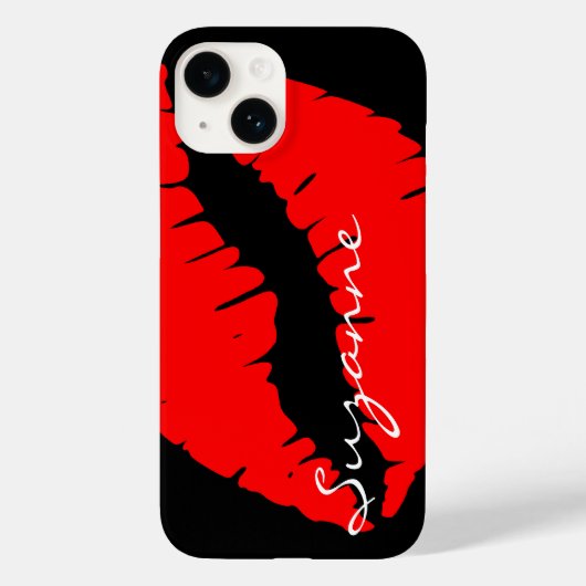 Persoonlijke Rode Lips Case-Mate iPhone Case (Achterkant)