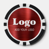 Persoonlijke Rode Metallic Stijl Zakelijk Logo Poker Chips (Voorkant)