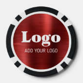 Persoonlijke Rode Metallic Stijl Zakelijk Logo Poker Chips (Achterkant)