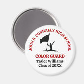 Persoonlijke Rode Middelbare School Color Guard Magneet (Voorkant / Achterkant)