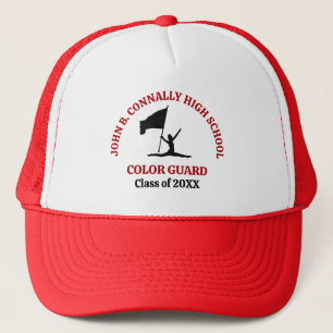 Persoonlijke Rode Middelbare School Color Guard Trucker Pet