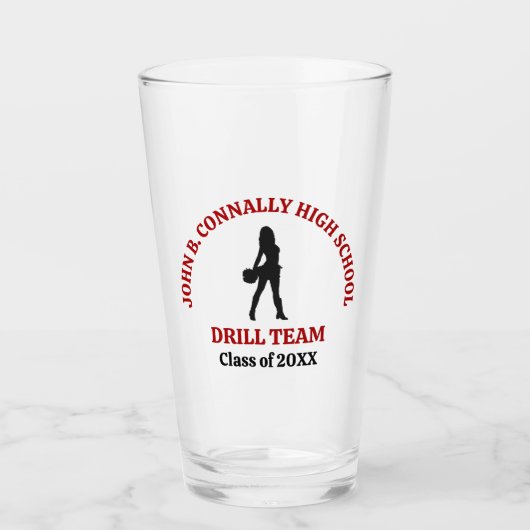 Persoonlijke Rode Middelbare School Drill Team Dan Glas (Voorkant)