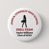 Persoonlijke Rode Middelbare School Drill Team Dan Ronde Button 5,7 Cm (Voorkant)