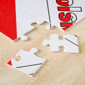 Persoonlijke rode naam Polska-vlag getegeld Legpuzzel (Zijkant)