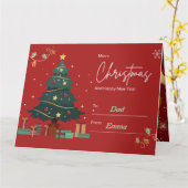 "Persoonlijke Rode Opgevouwen Nieuwjaarskaart" Kaart (Gele Bloem)