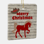 Persoonlijke Rode paarden en cowboy-Pet met kerstm Keramisch Ornament (Rechts)